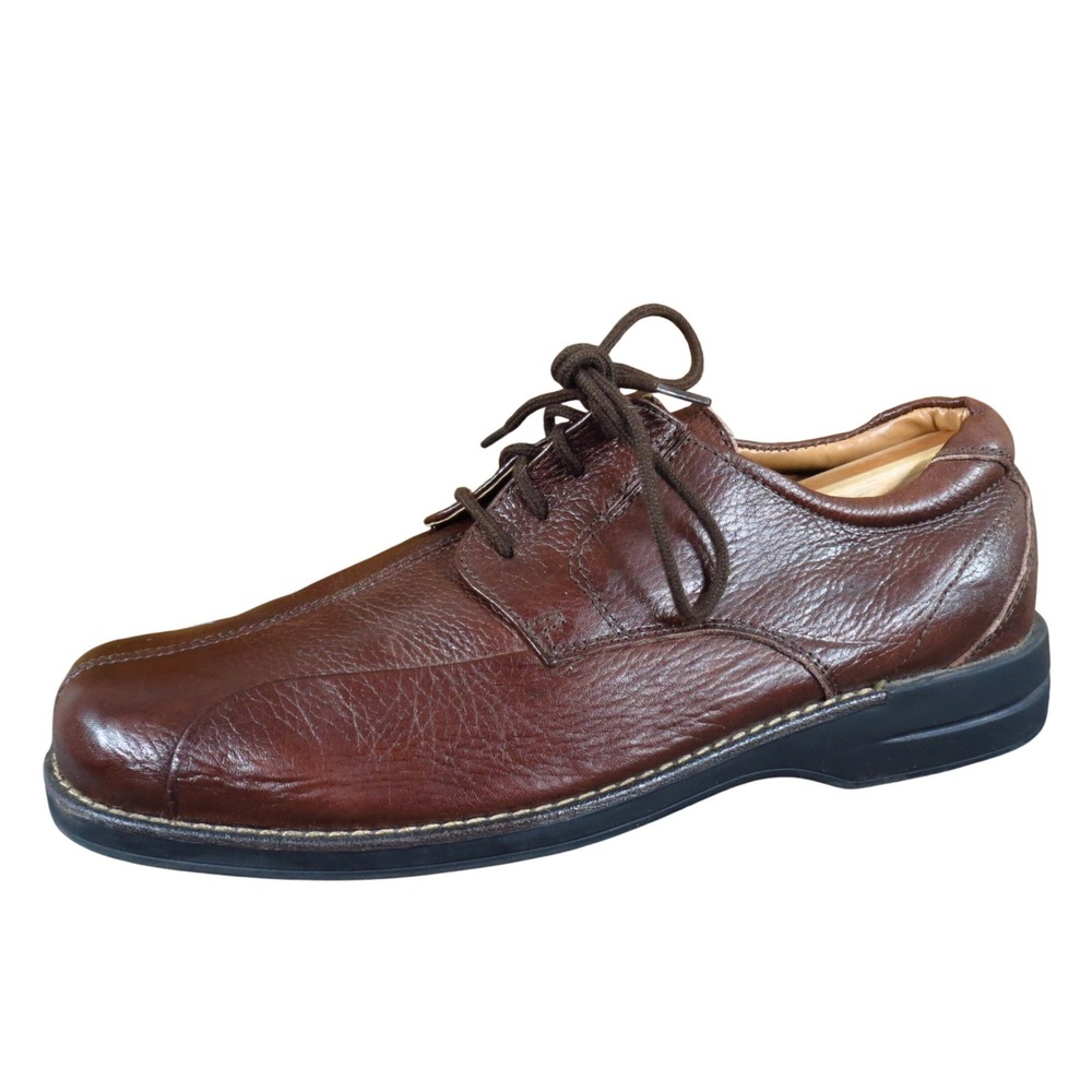 Bass Lex Men Oxford Shoes Size 10 Wide Business Casual Brown Leather 1337-200